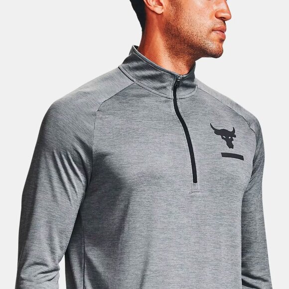 Under Armour Mens Project Rock Tech ½ Zip Long Sleeve T-Shirt 1345822 Size S NWT - Picture 2 of 6